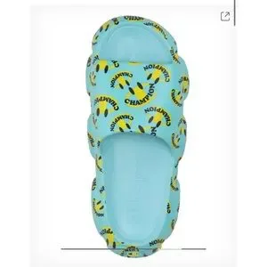 MELOSO SQUISH SMILE SLIDES, AQUA/YELLOW Champion | Shoes | Meloso Squish Smile Slides Aquayellow  main image 4
